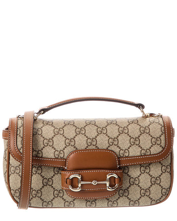 Gucci Horsebit 1955 Soft Small Top Handle Gg Supreme Canvas & Leather Shoulder