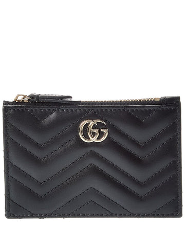Gucci Gg Marmont Zip Leather Key Pouch