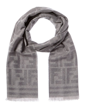 Fendi Ff Logo Wool Scarf