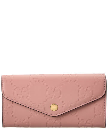 Gucci Gg Leather Continental Wallet