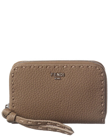 Fendi Zip Around Peekaboo Mini Leather Wallet