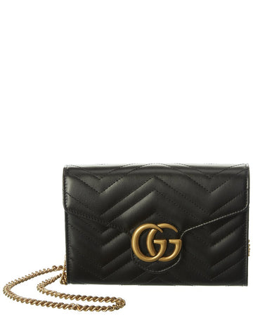 Gucci Gg Marmont Matelasse Leather Wallet On Chain