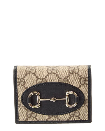 Gucci Horsebit 1955 Gg Supreme Canvas & Leather Card Case
