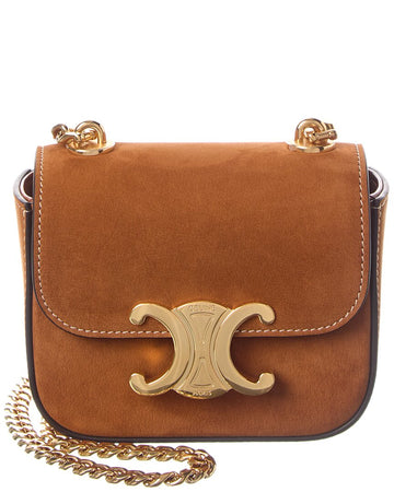 Celine Chain Claude Mini Suede Crossbody