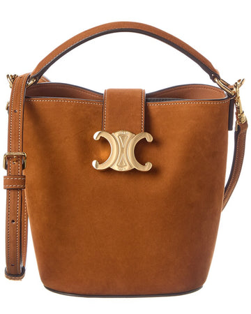 Celine Louise Mini Leather Bucket Bag