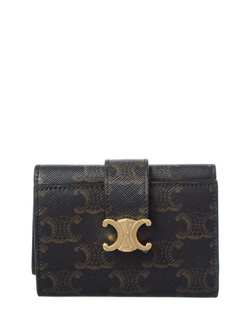 Celine Triomphe Canvas Fine Strap Wallet