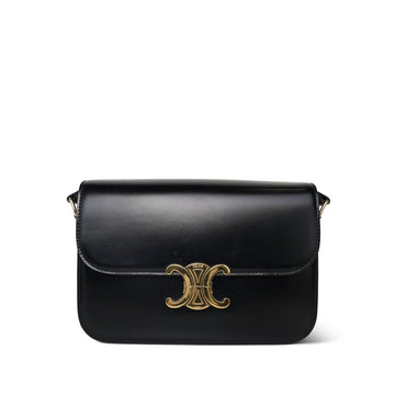 Celine Triomph Black Shiny leather Medium Bag