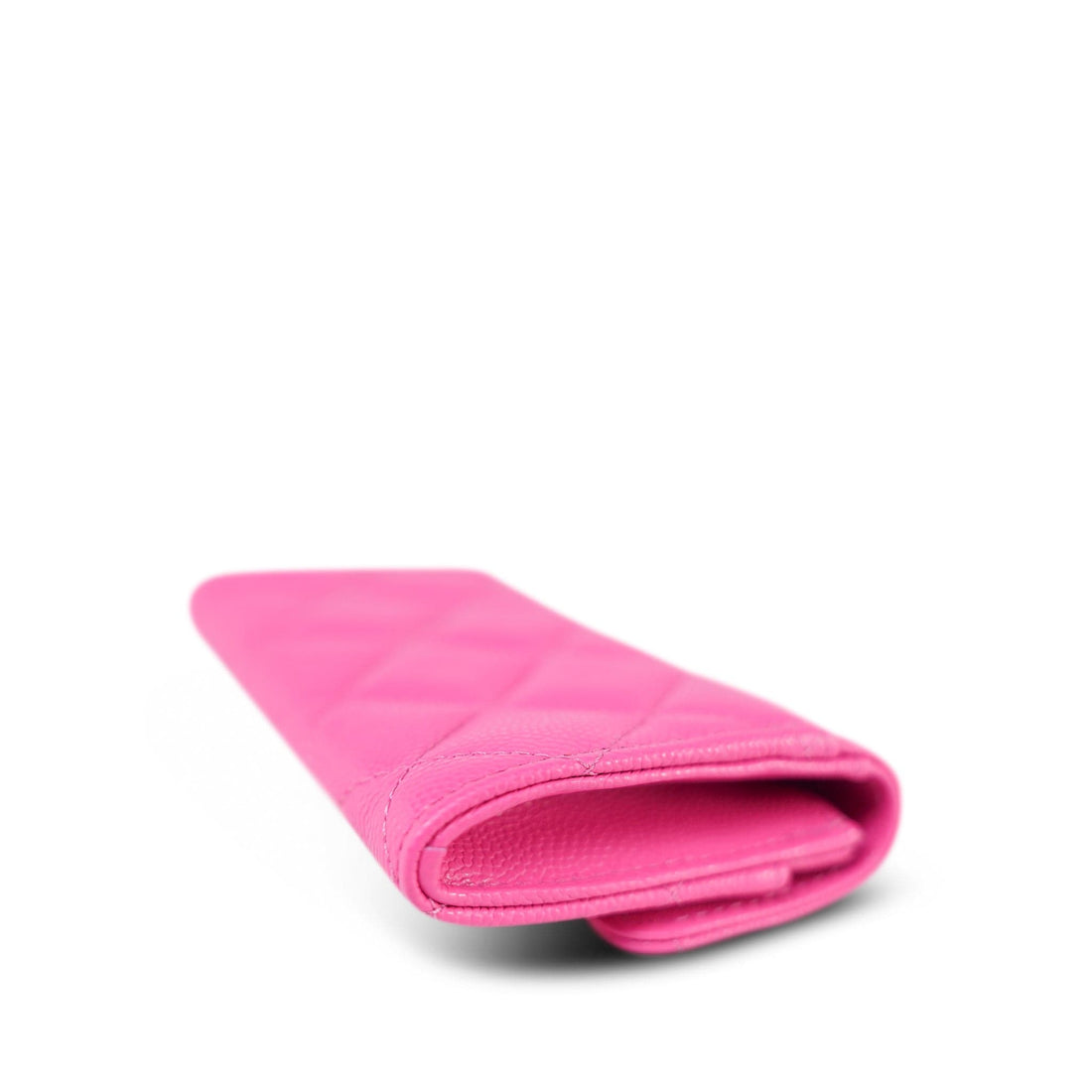 22K Pink leather Quilted Classic Flap Card Holder LGHW
