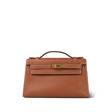 Kelly Pochette Gold leather  B Stamp
