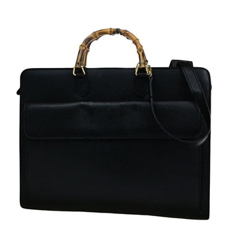 Gucci Bamboo Black Leather Briefcase New 1:1 Bags
