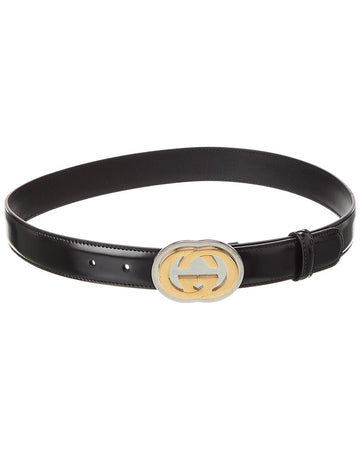 Gucci Interlocking G Buckle Leather Belt ( )