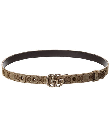 Gucci Gg Marmont Thin Gg Canvas Belt