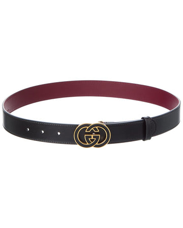 Gucci Interlocking G Buckle Leather Belt