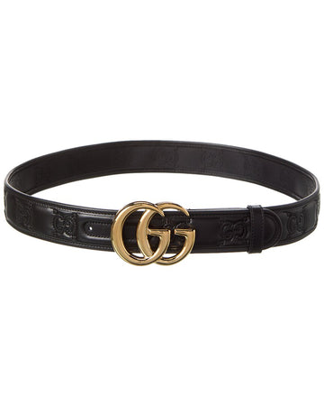 Gucci Gg Marmont Matelasse Wide Leather Belt