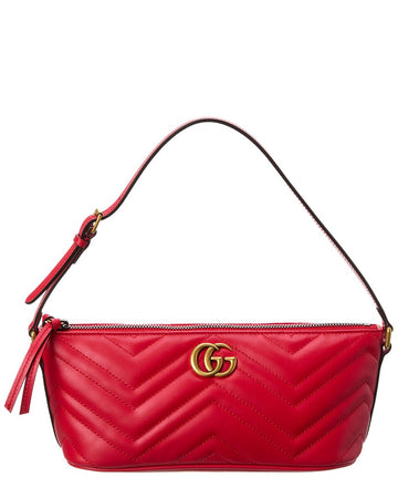 Gucci Gg Marmont Leather Shoulder Bag, Red