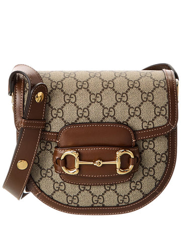 Gucci Blondie Horsebit Mini Gg Supreme Canvas & Leather Shoulder Bag