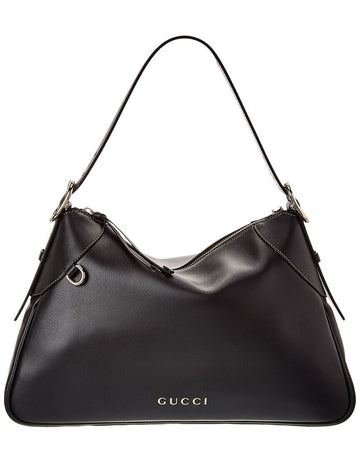 Gucci Gg Emblem Large Leather Shoulder Bag