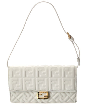 Fendi Baguette Ff Leather Wallet On Chain