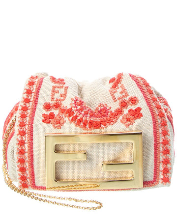Fendi Mamma Baguette Nano Canvas Shoulder Bag