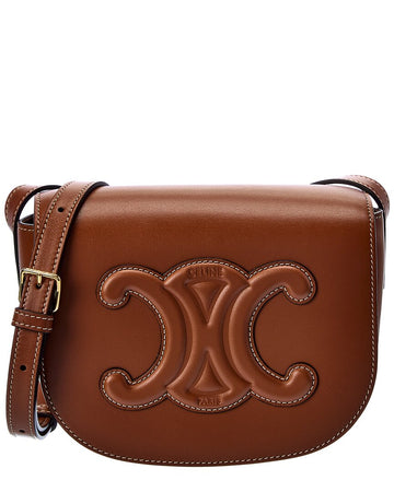 Celine Folco Cuir Triomphe Leather Shoulder Bag