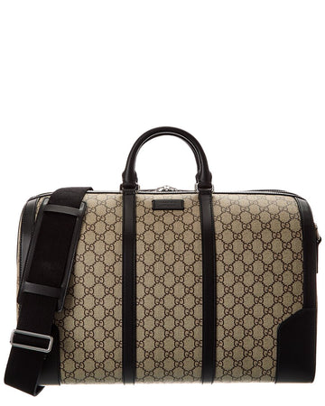 Gucci Medium Gg Supreme Canvas & Leather Duffel Bag