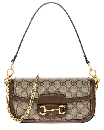 Gucci Horsebit 1955 Gg Supreme Canvas & Leather Shoulder Bag