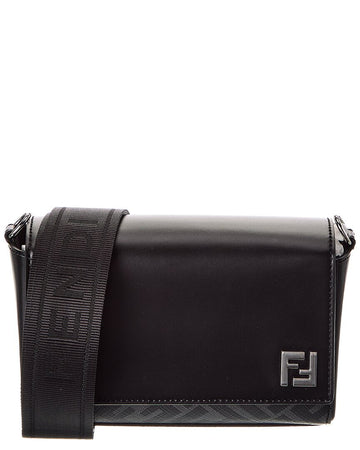 Fendi Squared Ff & Canvas Shoulder Bag