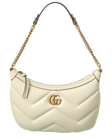 Gucci Gg Marmont Small Leather Shoulder Bag, Os, White