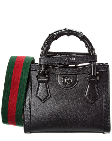 Gucci Diana Mini Leather Tote, Black
