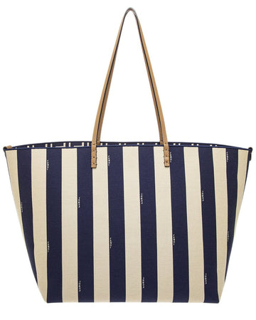 Fendi Roll Large Leather-Trim Tote