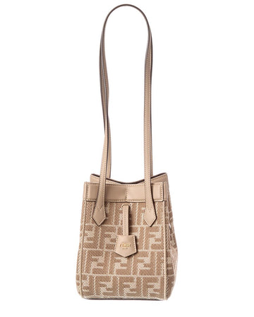 Fendi Origami Mini Ff Jacquard & Leather Shoulder Bag