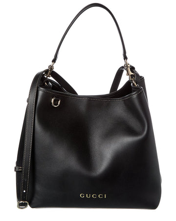 Gucci Gg Emblem Small Leather Tote
