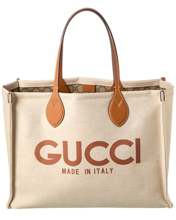 Gucci Medium Canvas & Leather Tote