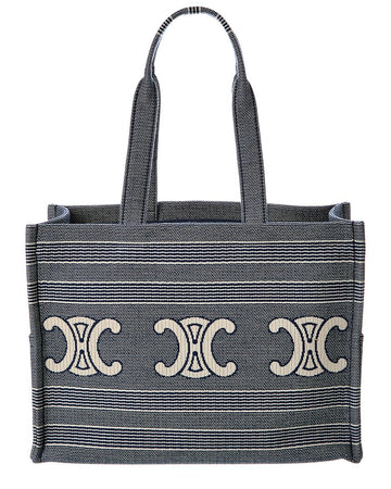 Celine Cabas Thais Large Striped Tote