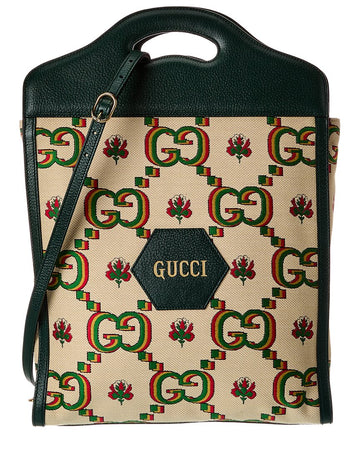 Gucci Centennial 100 Medium Canvas & Leather Tote