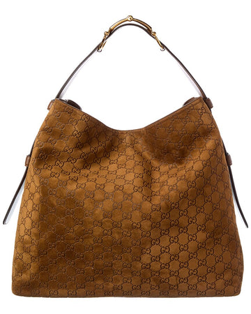 Gucci Beatrix Large Gg Suede & Leather Tote