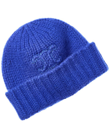 Celine Triomphe Cashmere & Wool-Blend Beanie