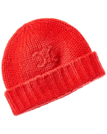 Celine Triomphe Cashmere & Wool-Blend Beanie