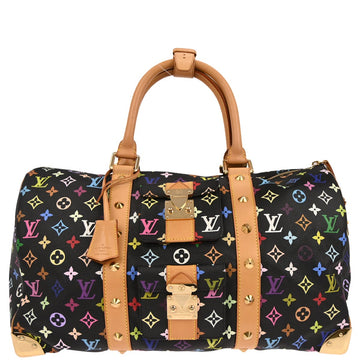 Louis Vuitton 2003 Black Monogram Multicolor Speedy 45 Handbag M92640