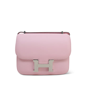 Constance 18 Rose Sakura leather Palladium Plated W Stamp