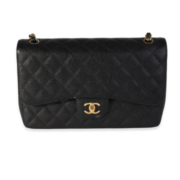Top Quality Chanel Black Quilted Leather Jumbo Classic Double New Bag