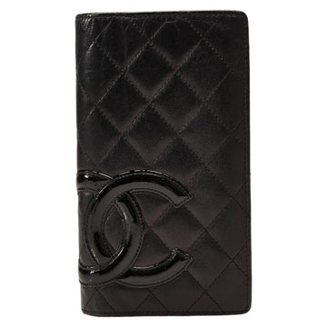 Top Quality Chanel Combon Line Cocomark Long Wallet Two Foldable Wallet Black Leather Lady Top Quality Chanel [s]