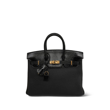 Birkin 25 Black Touch Niloticus Lizard/Togo  W Stamp