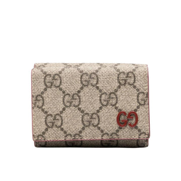 GG IVORY INTERIOR GG TRI FOLD WALLET BEIGE AND EBONY 10CM