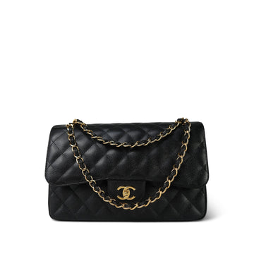 Black Jumbo leather Quilted Classic Flap GHW