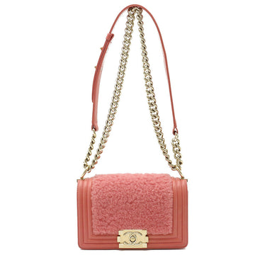 Chanel Mouton/Leather Boy Chanel 2way Chain Bag