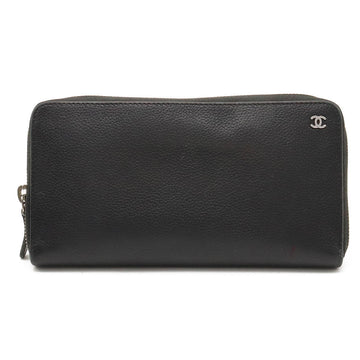 Chanel Coco Mark Leather Long Wallet