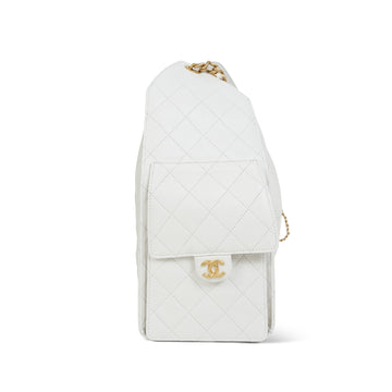 White leather Quilted 25 Hobo Bag Medium AGHW