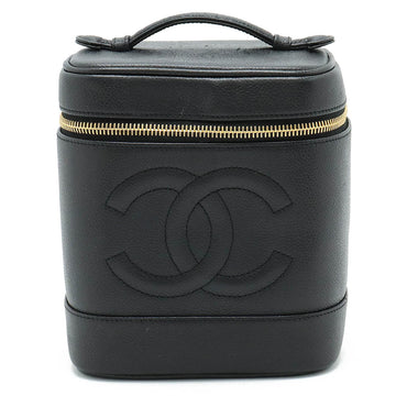 Top Quality Chanel Leather Vanity Bag Black Leather