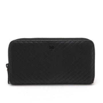 Top Quality Chanel Chevron V-Stitch Leather Leather Long Wallet